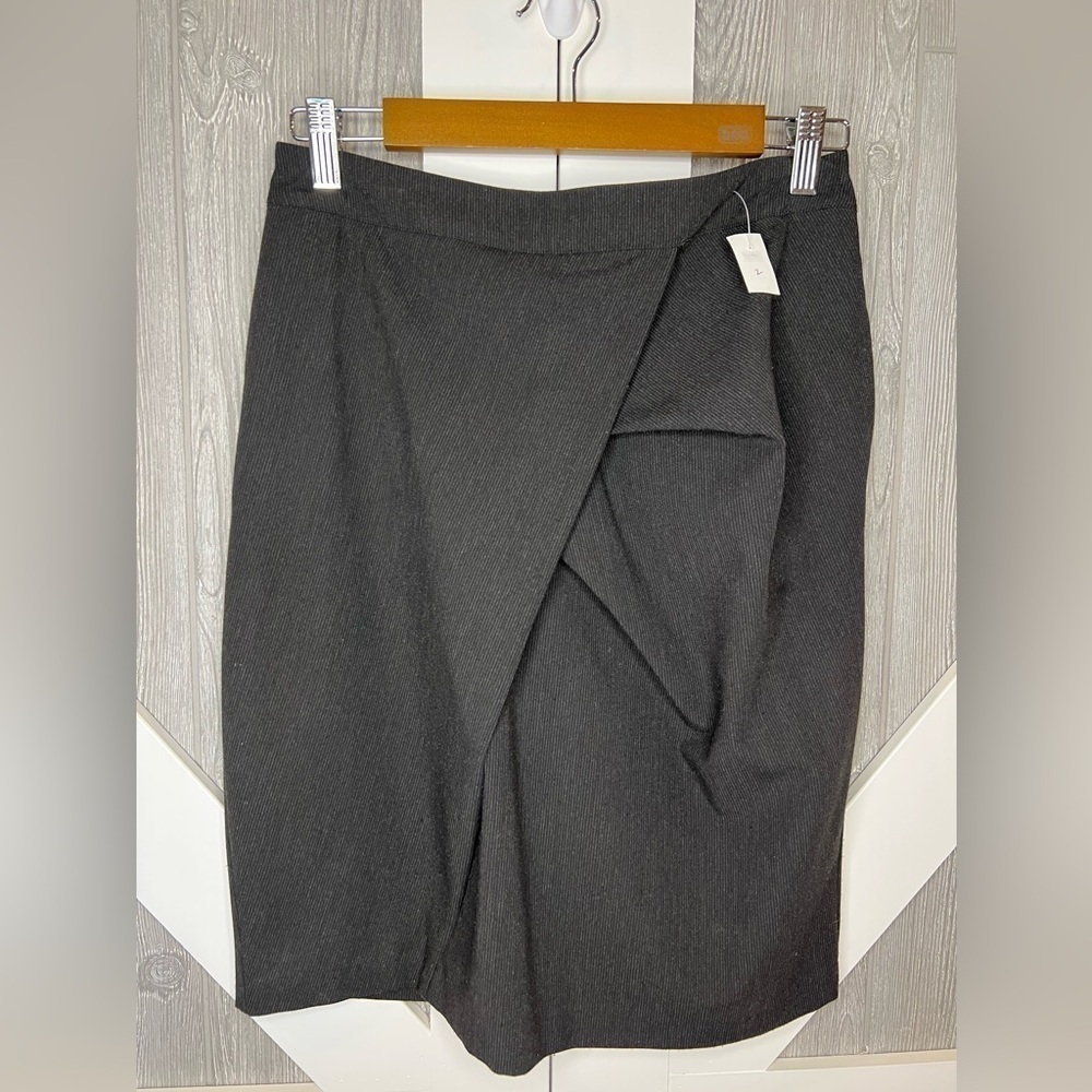 D14.20 Acote Pinstripe Crossover Skirt Charcoal Size 1